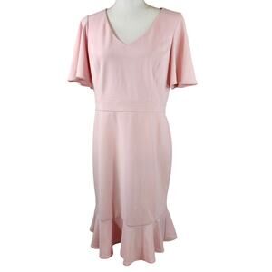 New Ann Klein Dress Light Pink Medium Career Preppy Officewear Sheath Dress